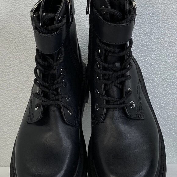 Michael Kors Colby Combat Boot – Women’s Size 8.5 – Black Leather Chunky Lace-Up - Picture 4 of 7